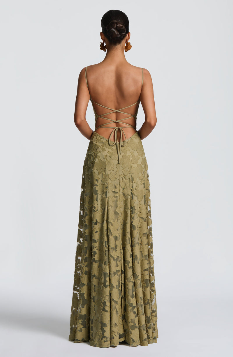 Matilda™ - Vestido Largo Drapeado Salvia