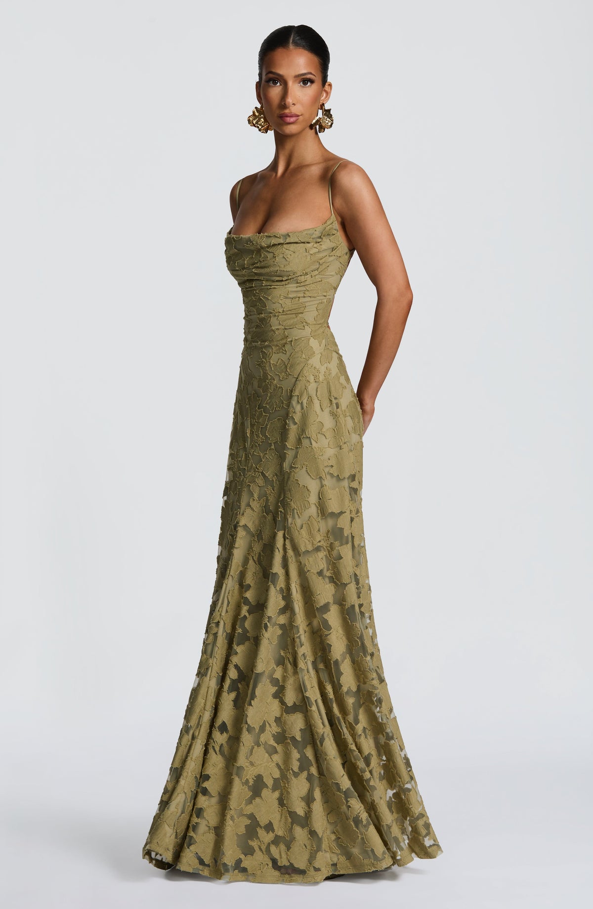 Matilda™ - Vestido Largo Drapeado Salvia