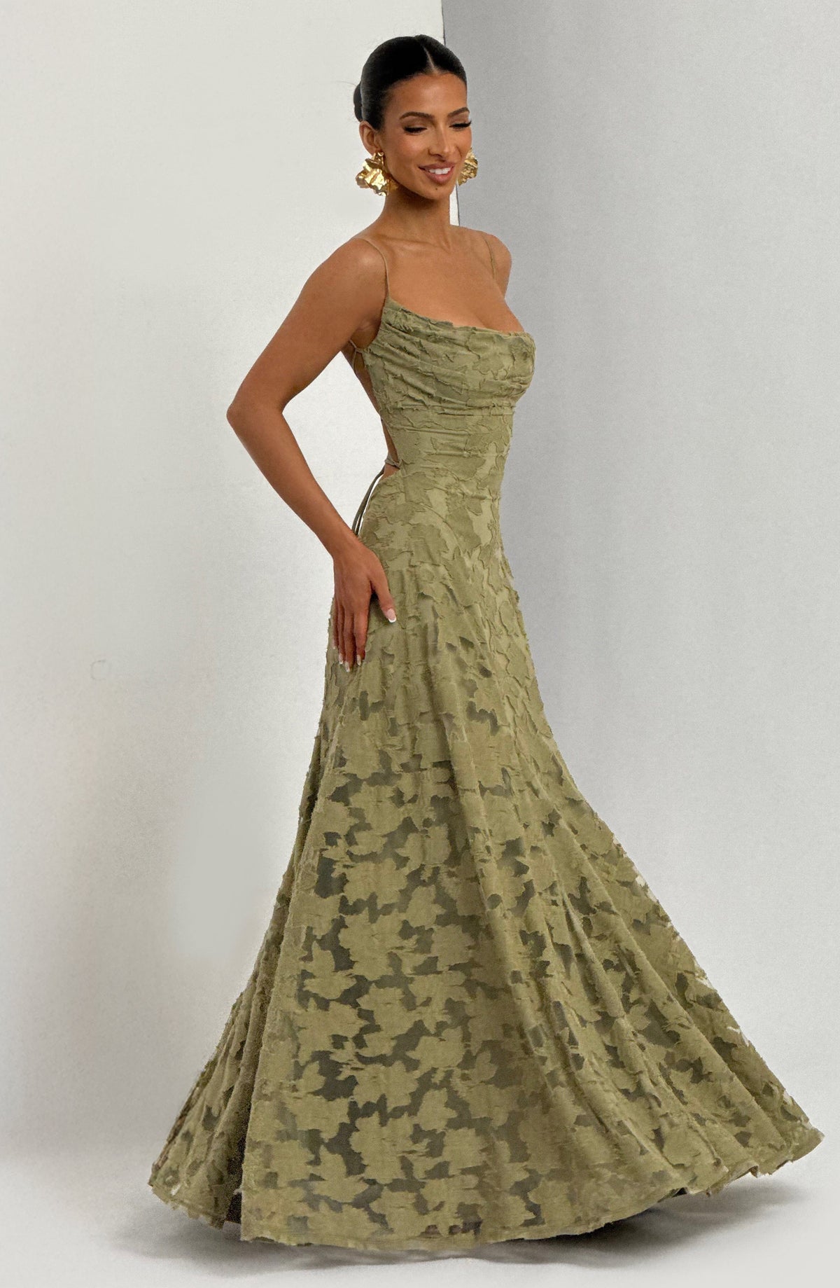 Matilda™ - Vestido Largo Drapeado Salvia
