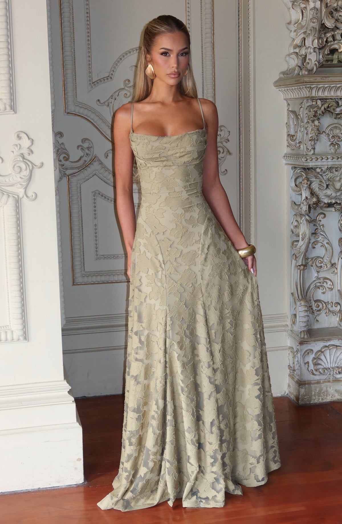 Matilda™ - Vestido Largo Drapeado Salvia