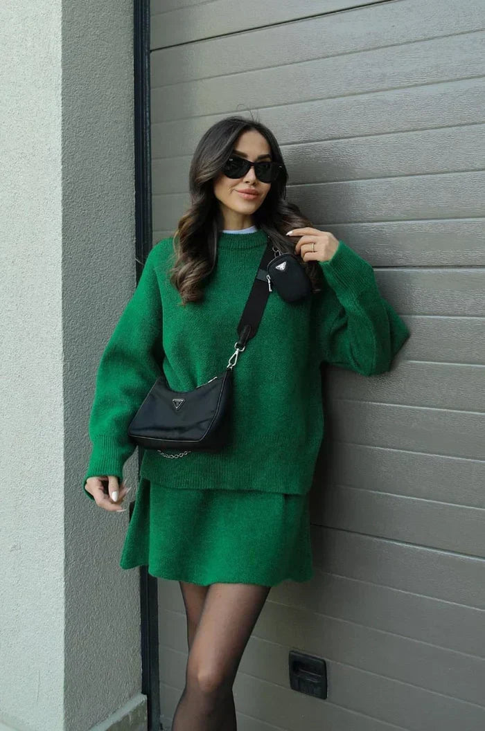 Begoña™ - Conjunto de Punto de Jersey y Falda