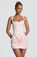 Isabel™ - Vestido Corto de Satén Rosa