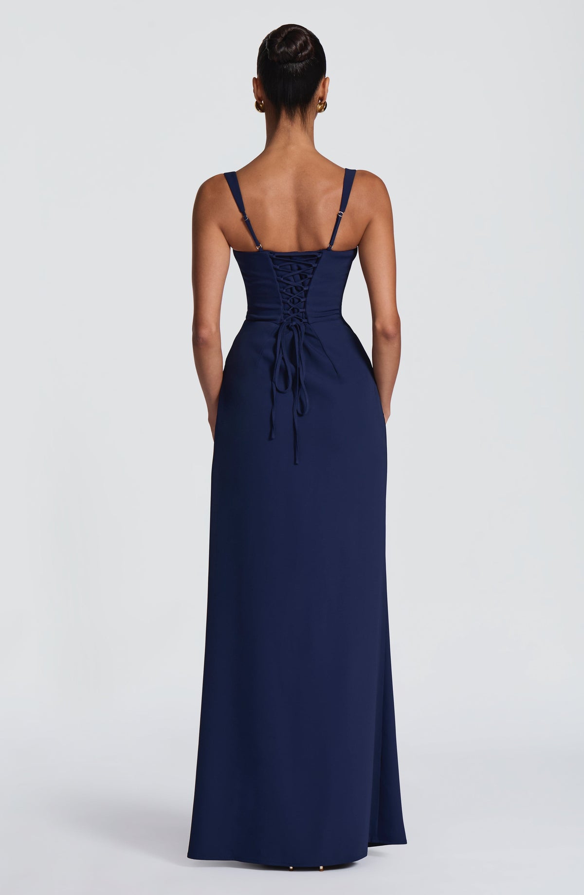Lucía™ - Vestido Largo Cruzado Azul Marino
