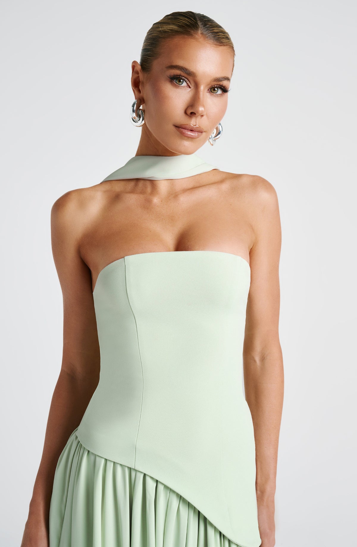 Malena™ - Vestido Largo de Chifón Menta