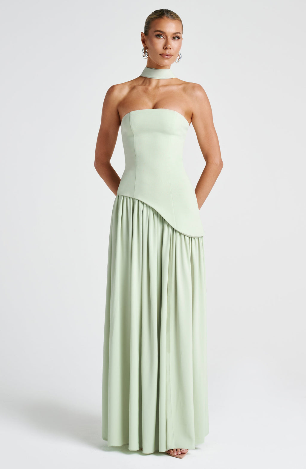 Malena™ - Vestido Largo de Chifón Menta