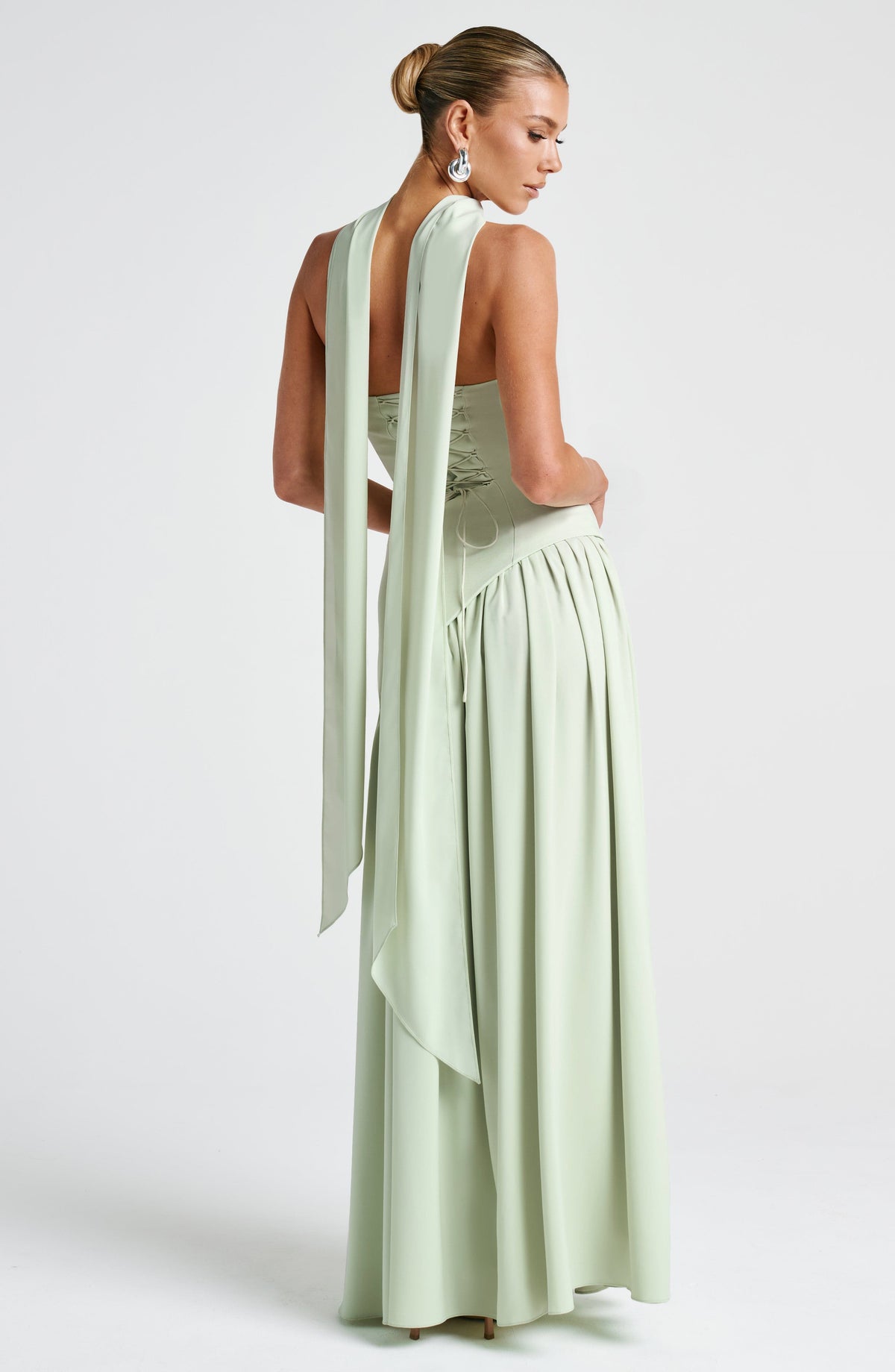 Malena™ - Vestido Largo de Chifón Menta