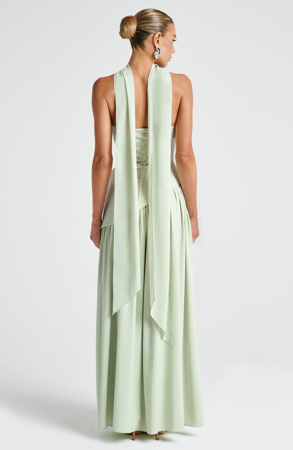 Malena™ - Vestido Largo de Chifón Menta