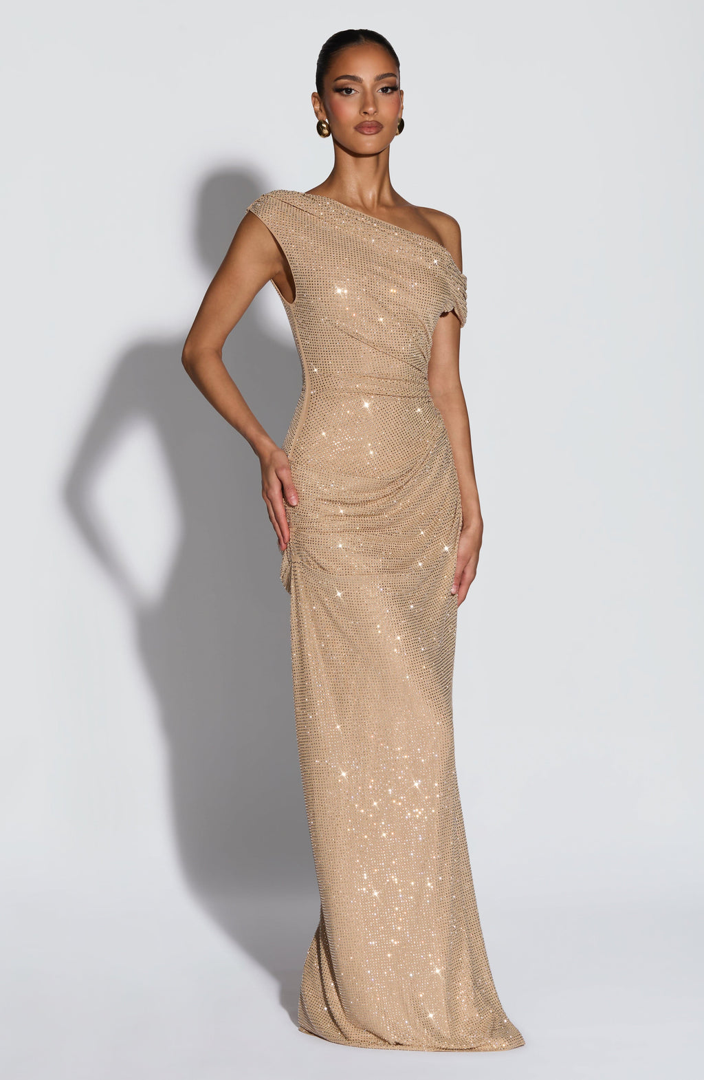 Otilia™ - Vestido Largo de Pedrería Dorado