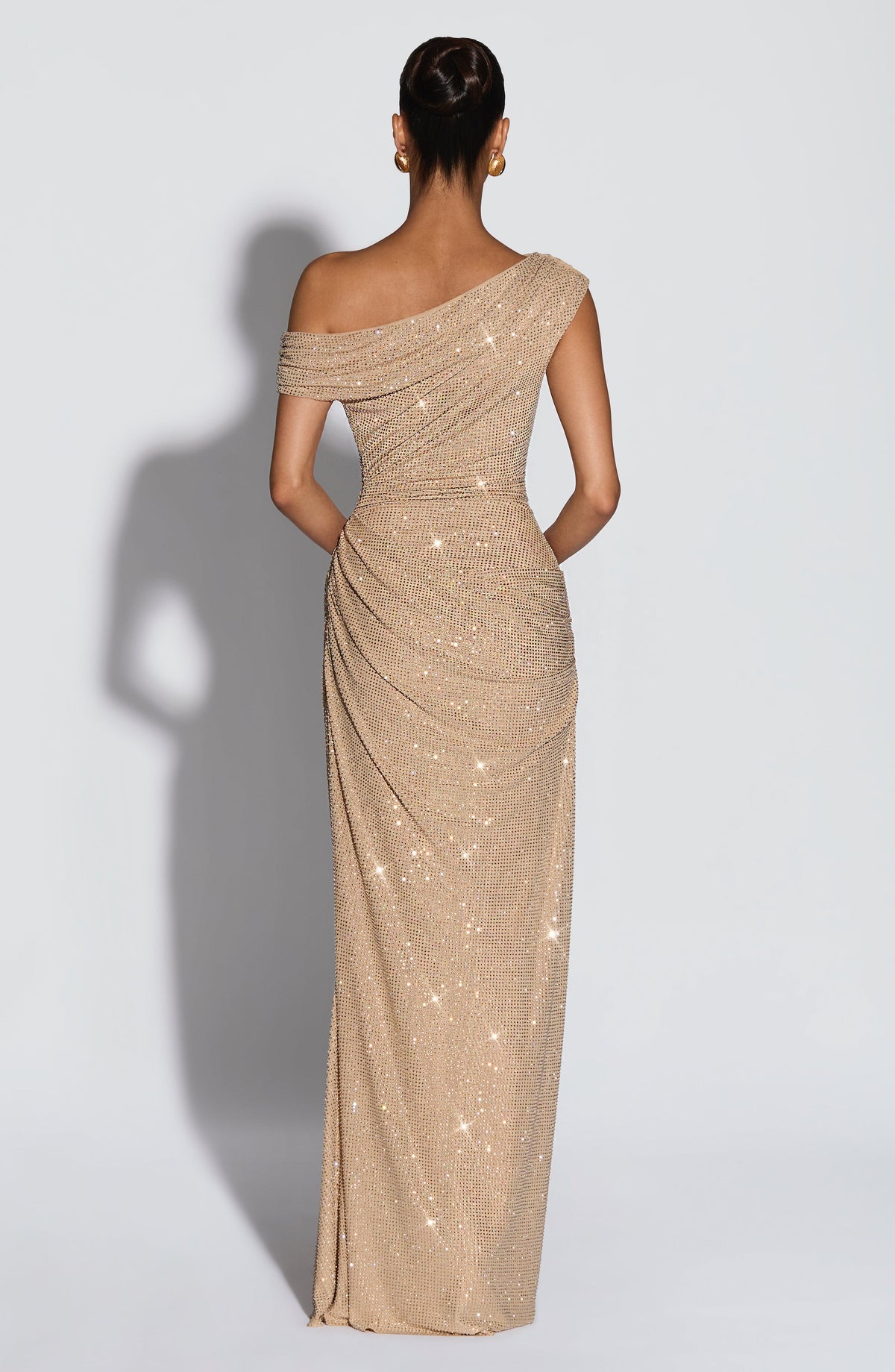 Otilia™ - Vestido Largo de Pedrería Dorado