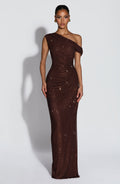 Otilia™ - Vestido Largo de Pedrería Ciruela