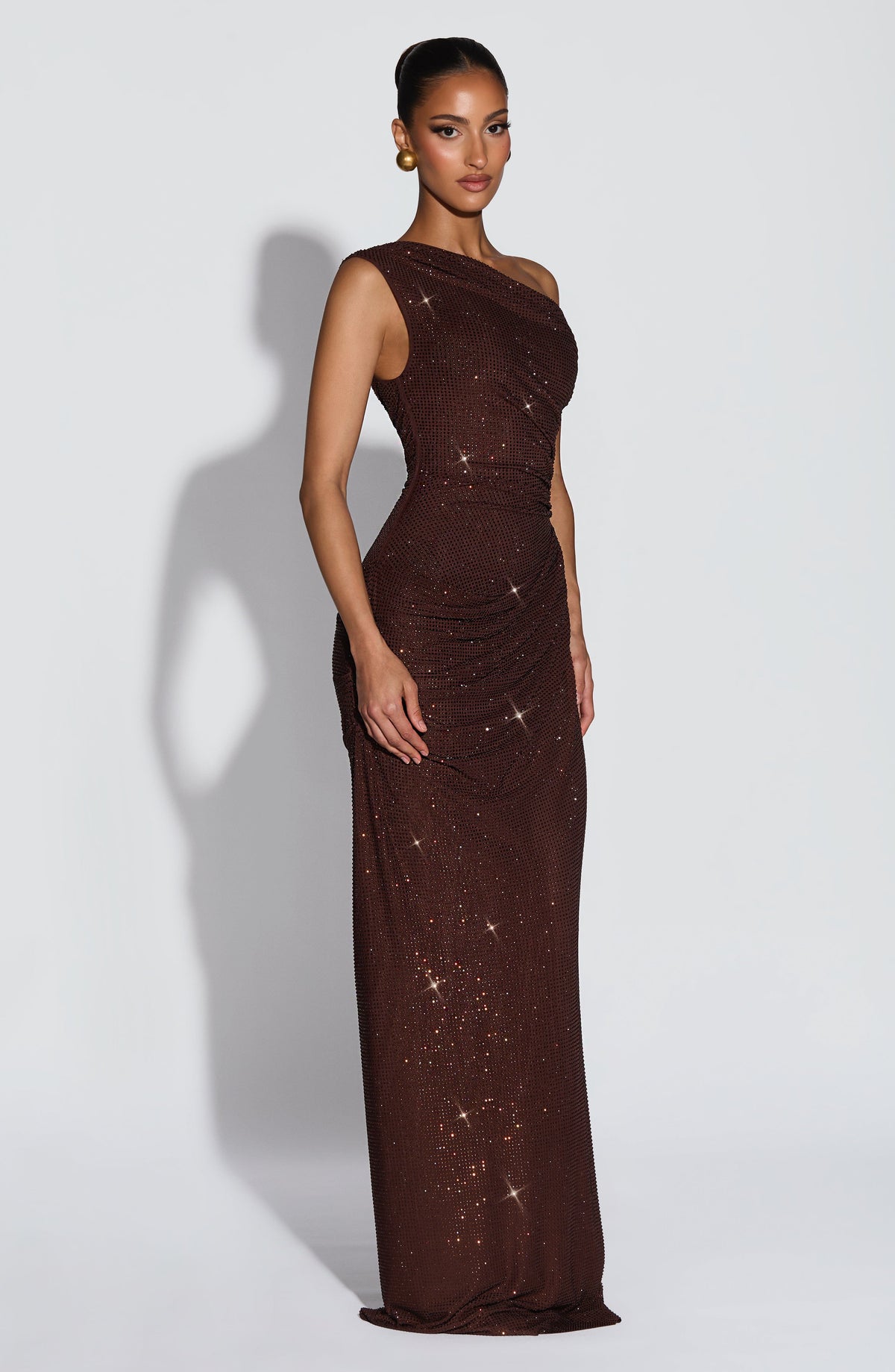 Otilia™ - Vestido Largo de Pedrería Ciruela