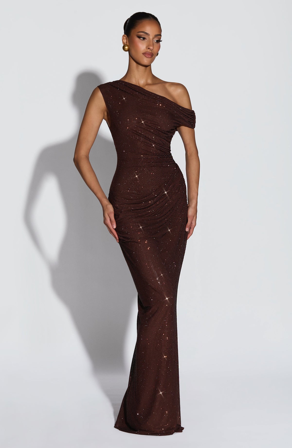 Otilia™ - Vestido Largo de Pedrería Ciruela