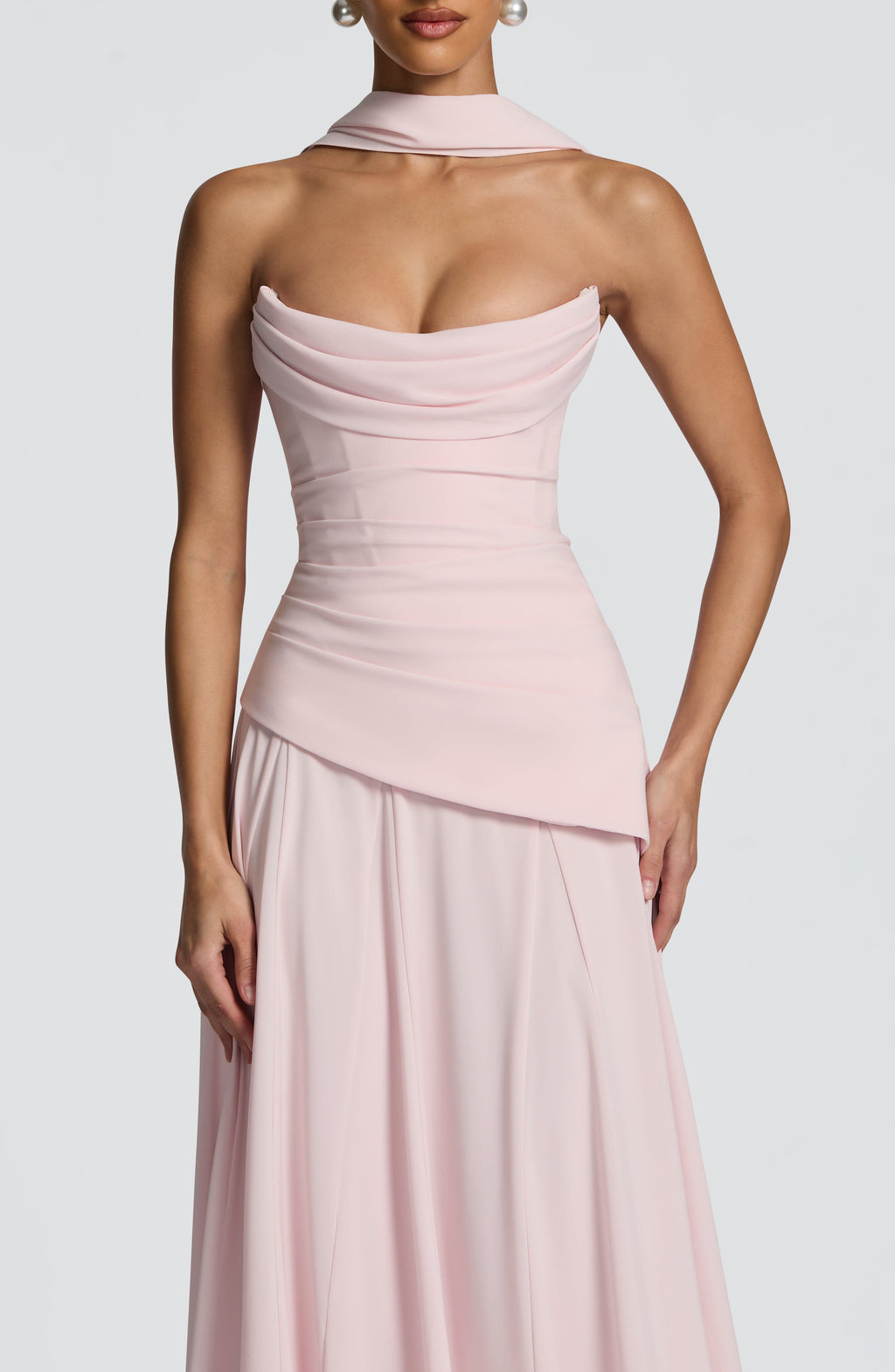 Patricia™ - Vestido Largo de Chifón Rosa