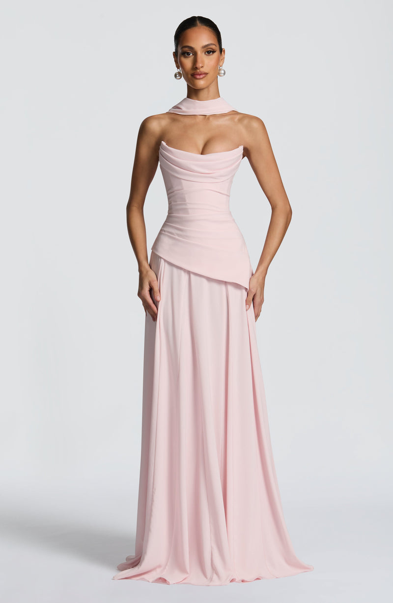 Patricia™ - Vestido Largo de Chifón Rosa