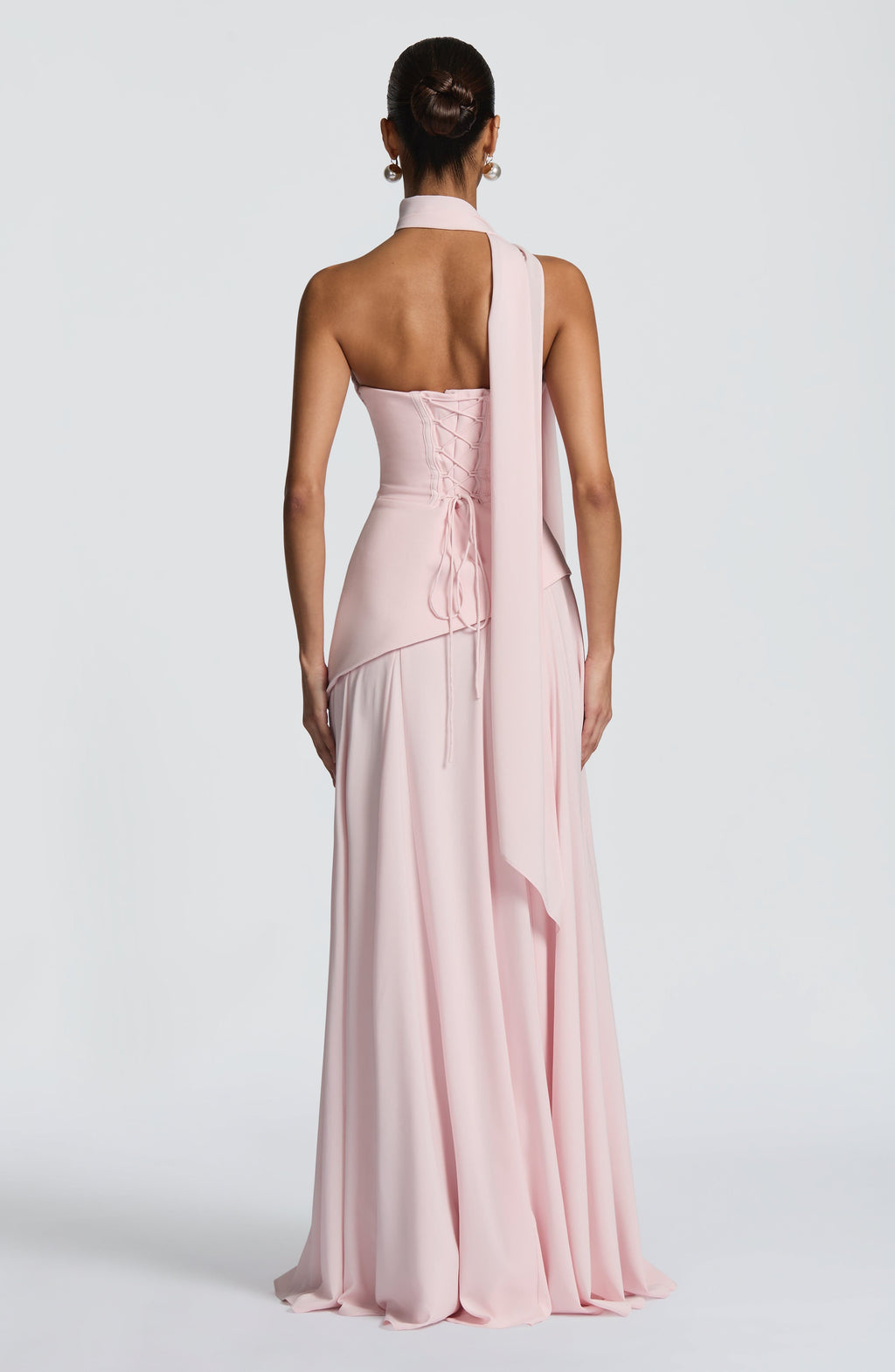 Patricia™ - Vestido Largo de Chifón Rosa