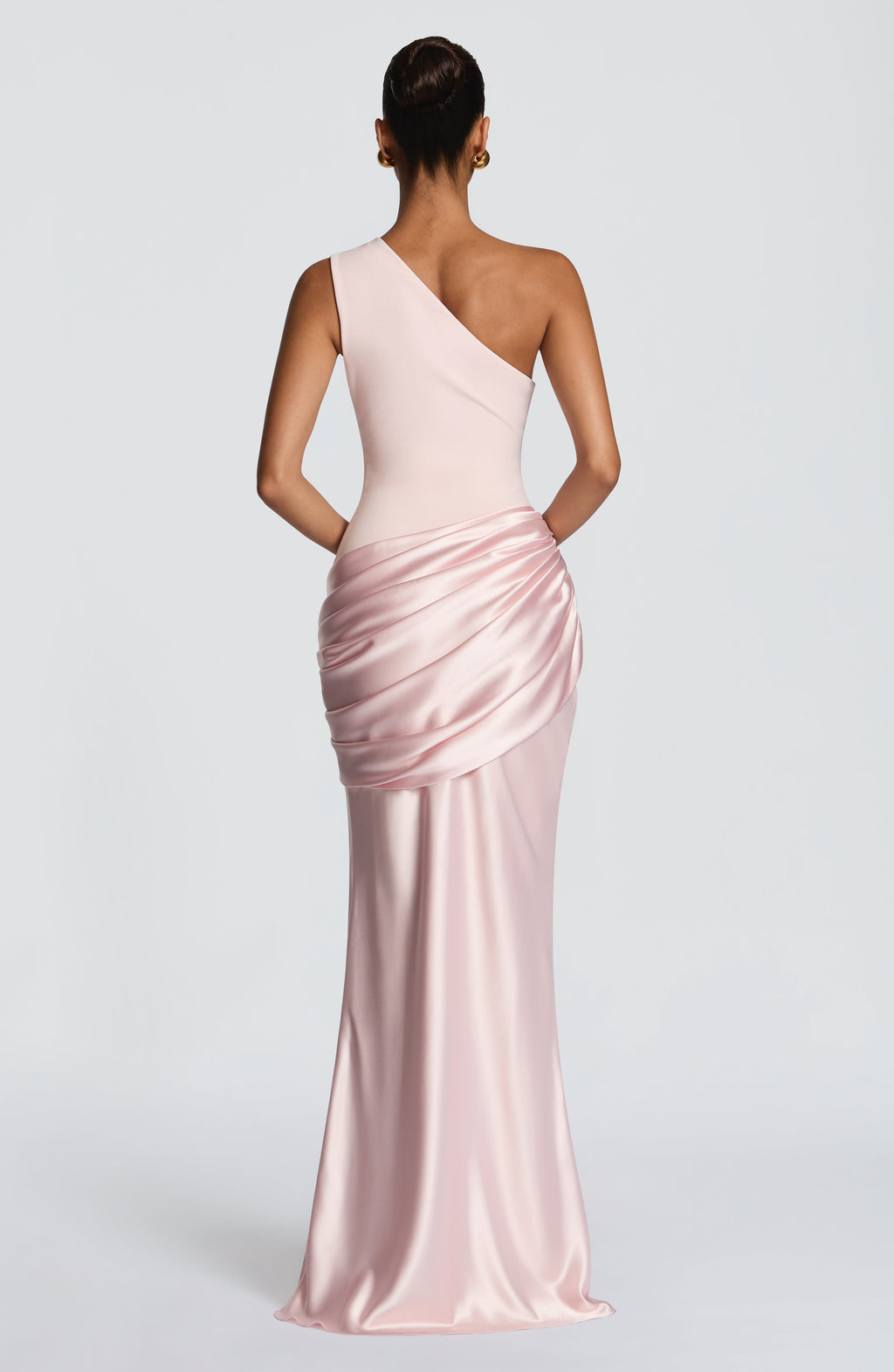 Sabina™ - Vestido Largo de Satén Rosa