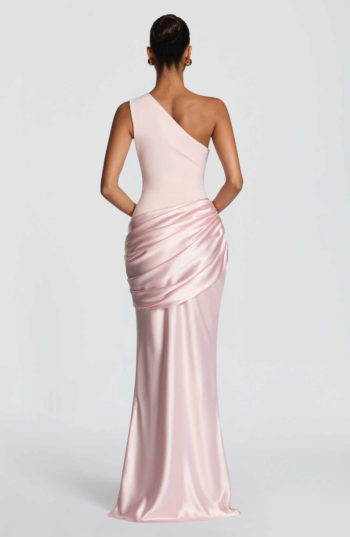 Sabina™ - Vestido Largo de Satén Rosa