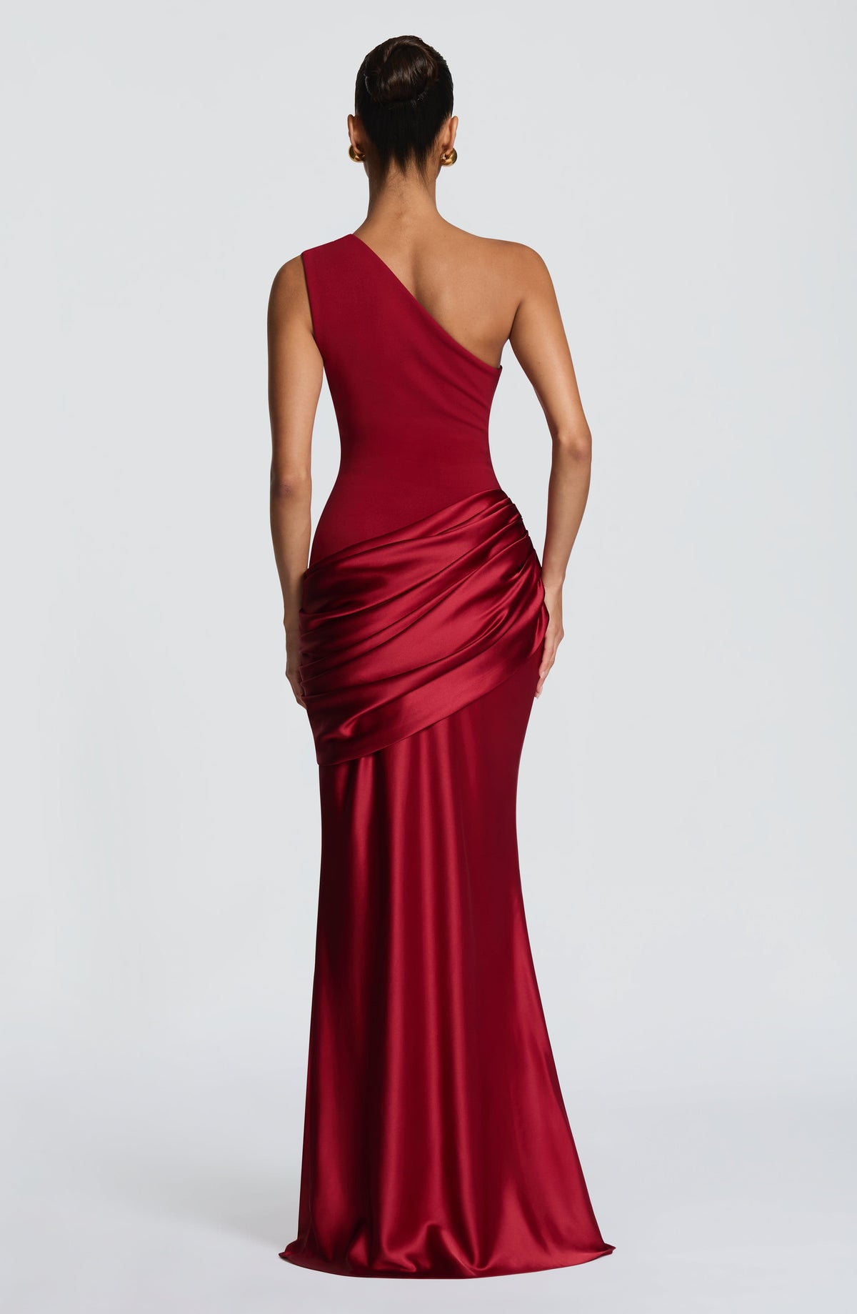 Sabina™ - Vestido Largo de Satén Rojo