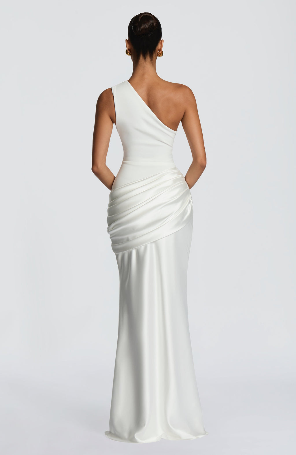 Sabina™ - Vestido Largo de Satén Marfil