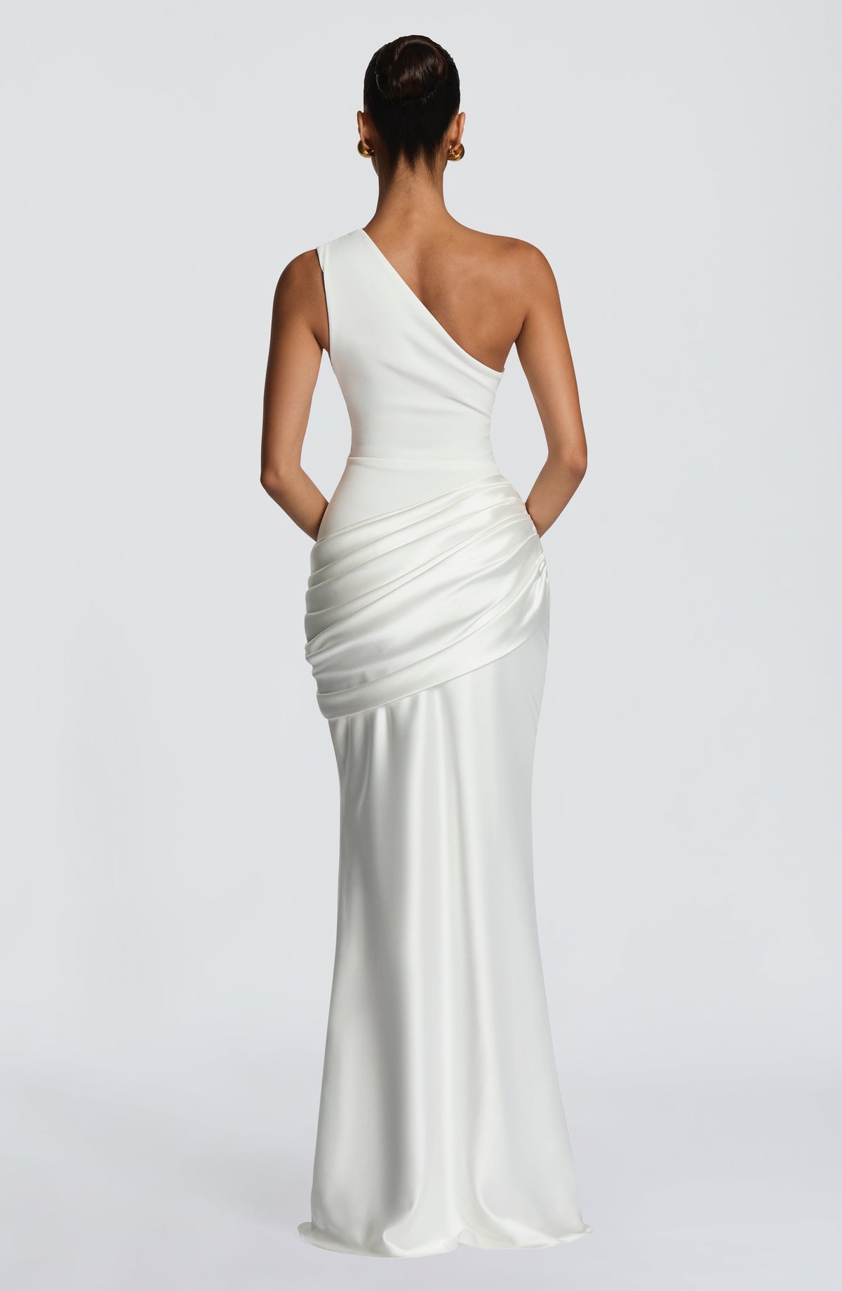 Sabina™ - Vestido Largo de Satén Marfil