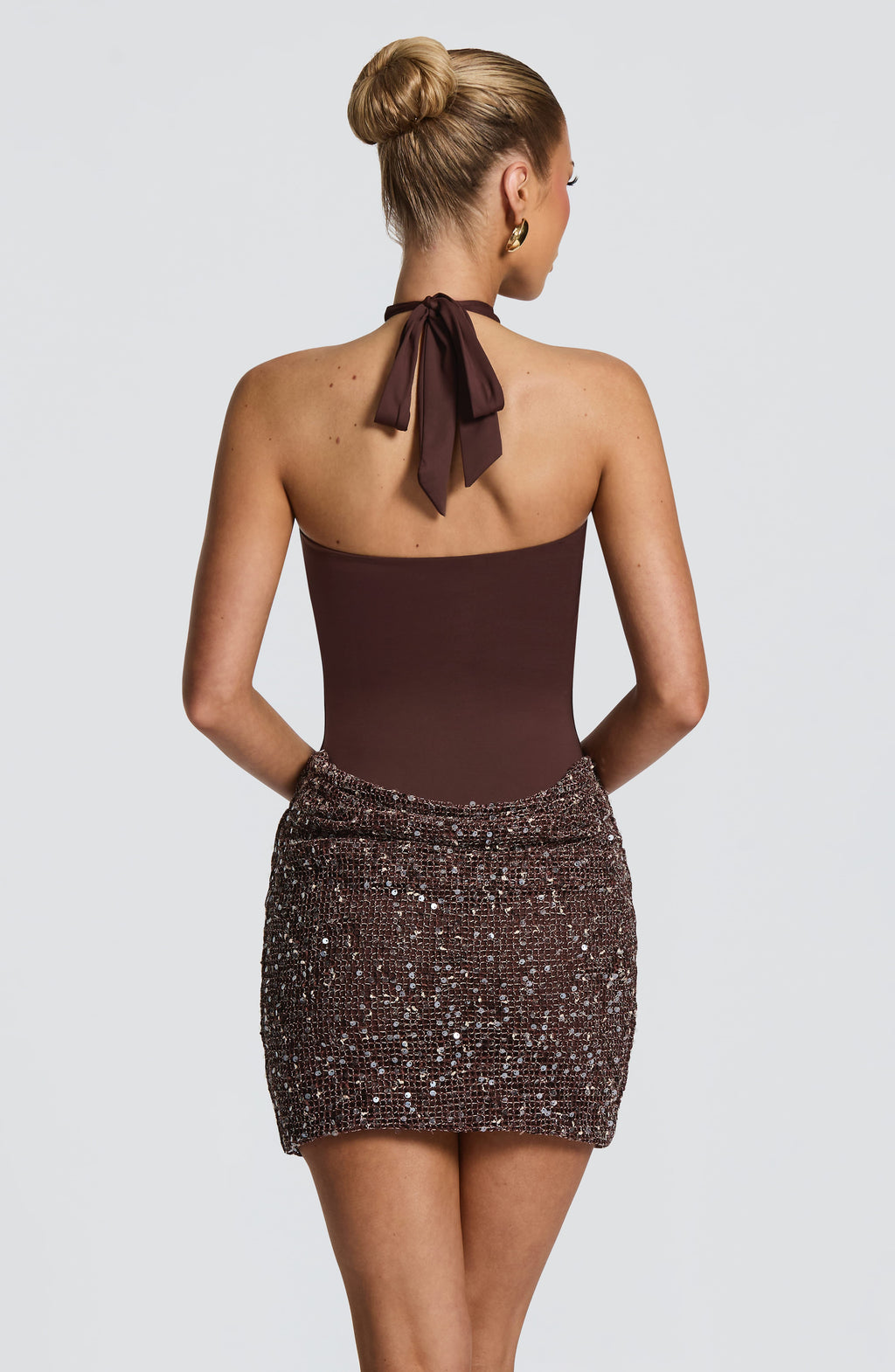 Andrea™ - Vestido Corto de Lentejuelas Ciruela