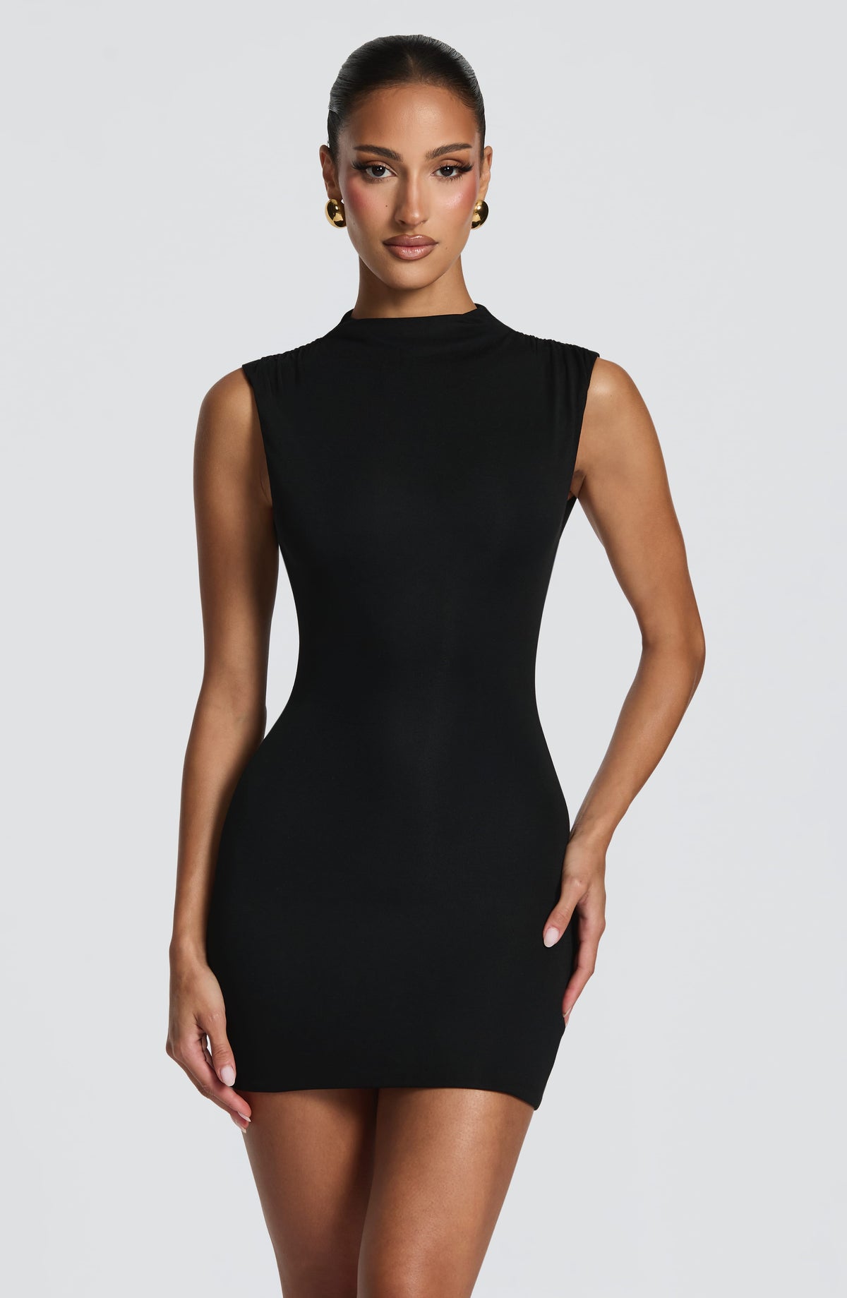 Salomé™ - Vestido Corto de Punto Negro