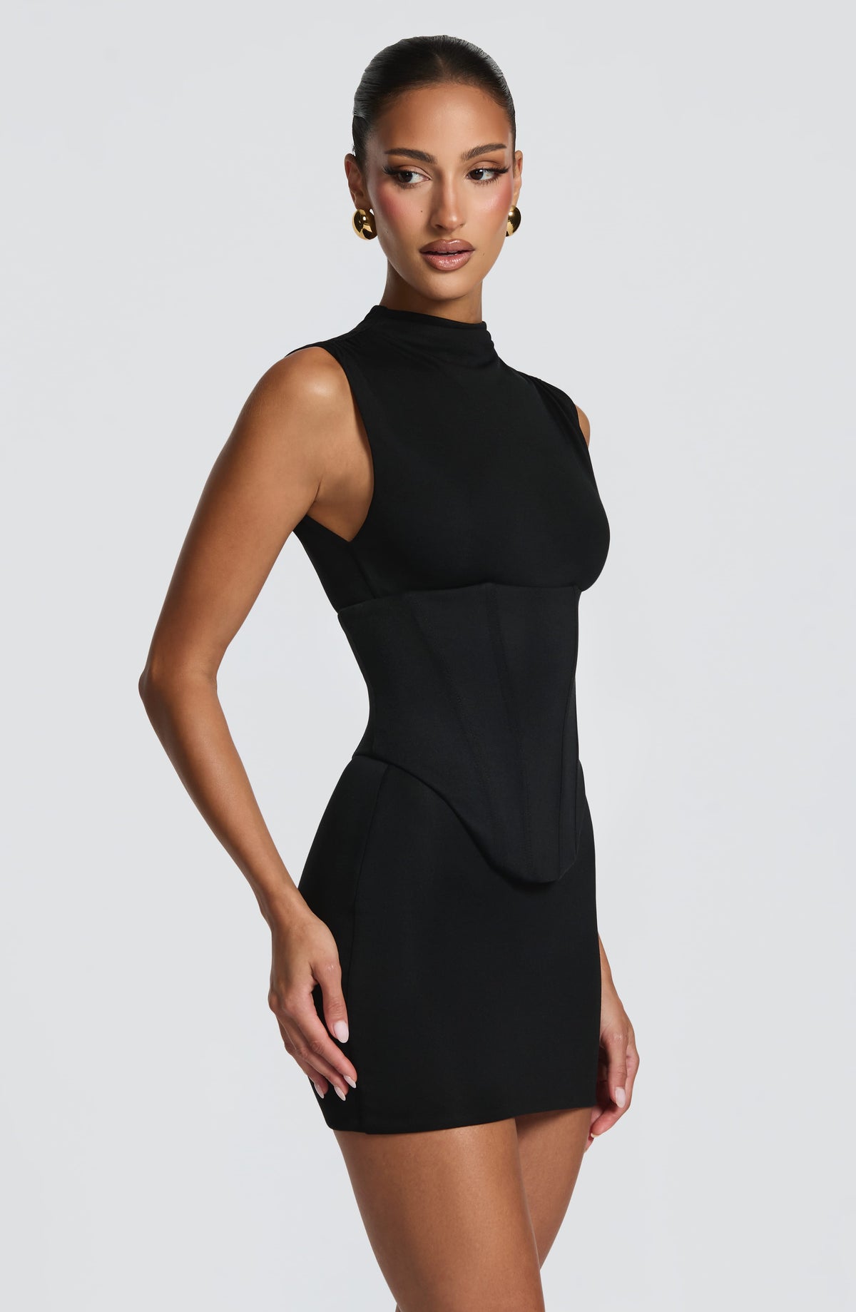 Salomé™ - Vestido Corto de Punto Negro