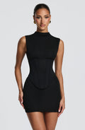 Salomé™ - Vestido Corto de Punto Negro