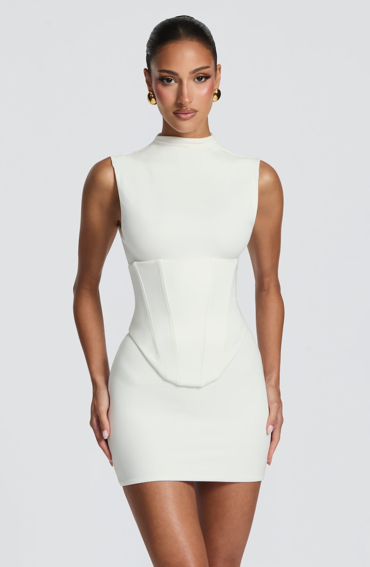 Salomé™ - Vestido Corto de Punto Marfil