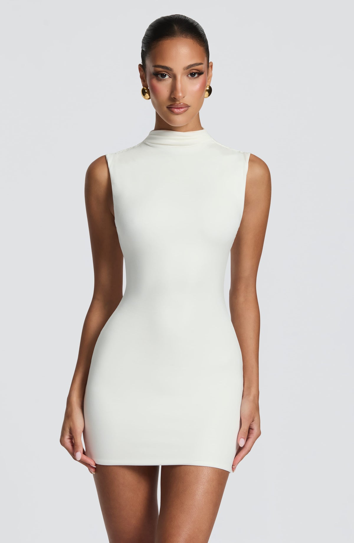 Salomé™ - Vestido Corto de Punto Marfil
