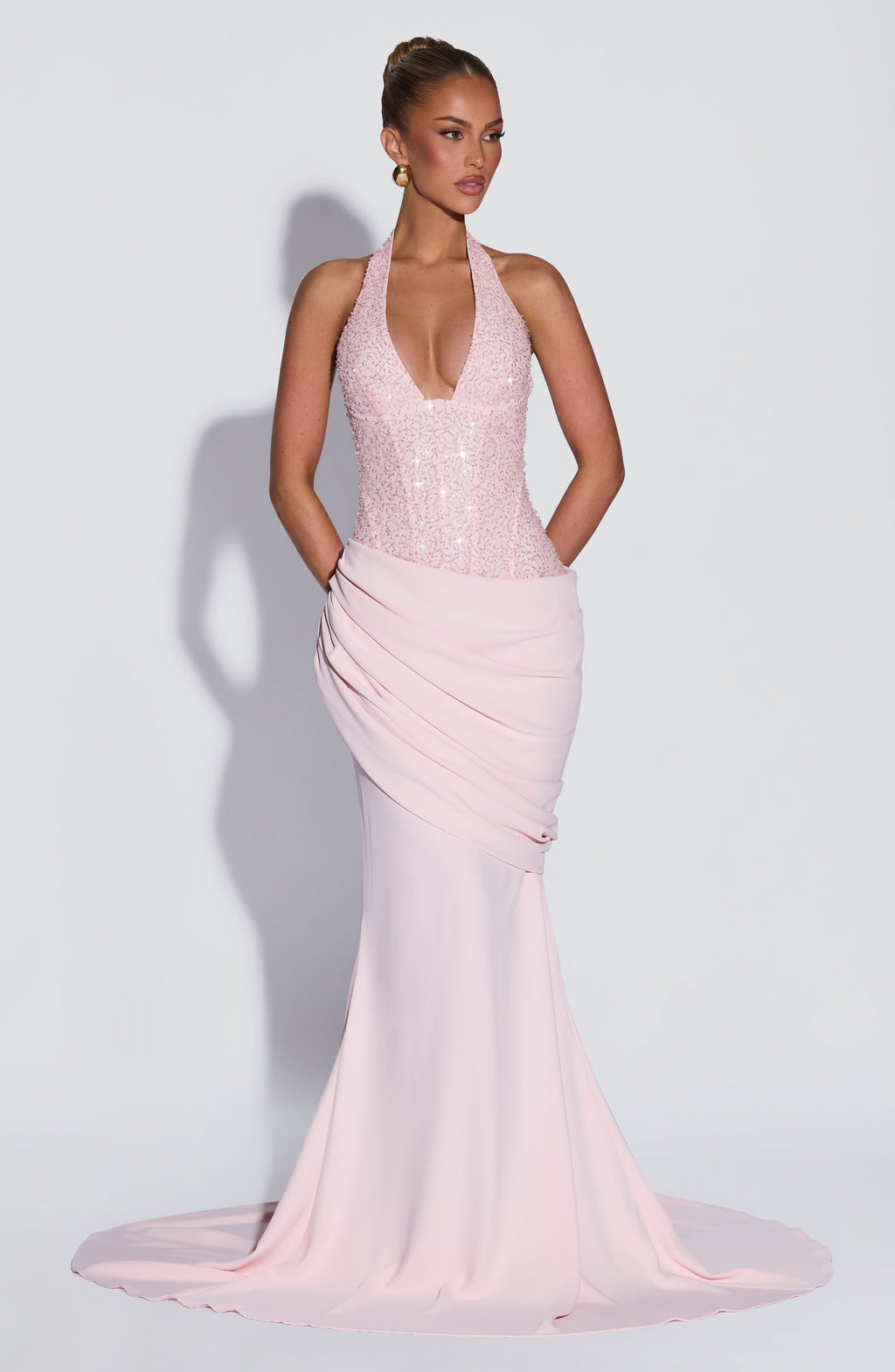 Talía™ - Vestido Largo de Gala Rosa