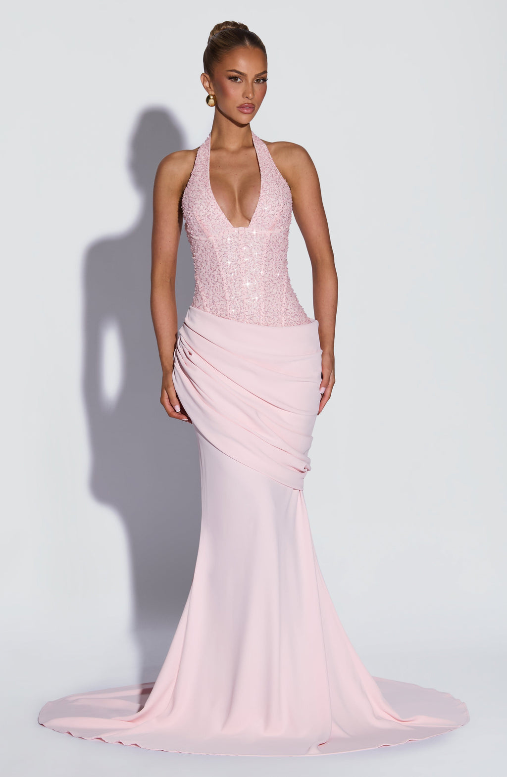 Talía™ - Vestido Largo de Gala Rosa