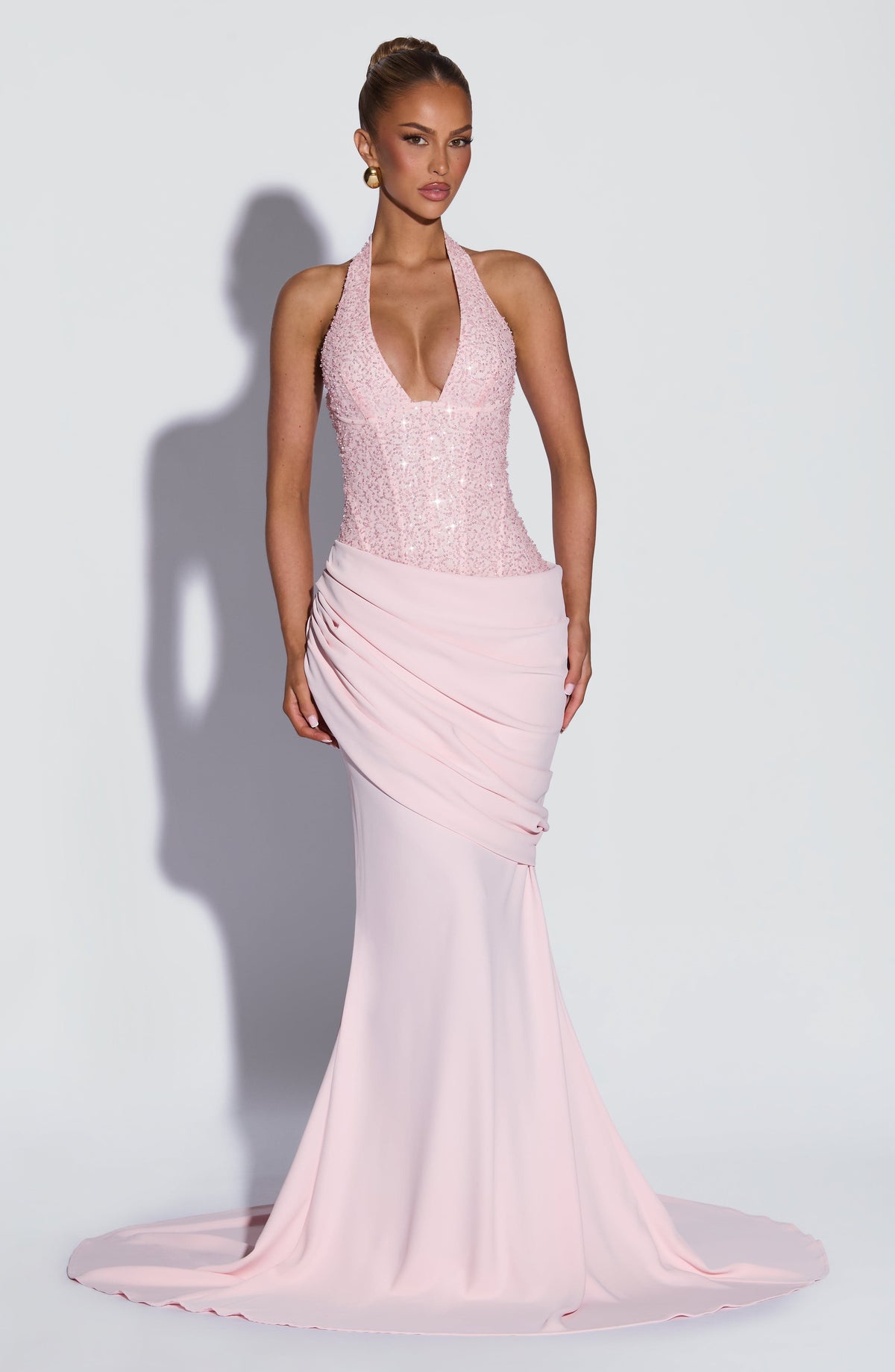 Talía™ - Vestido Largo de Gala Rosa
