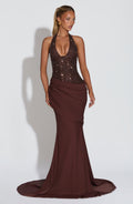Talía™ - Vestido Largo de Gala Ciruela