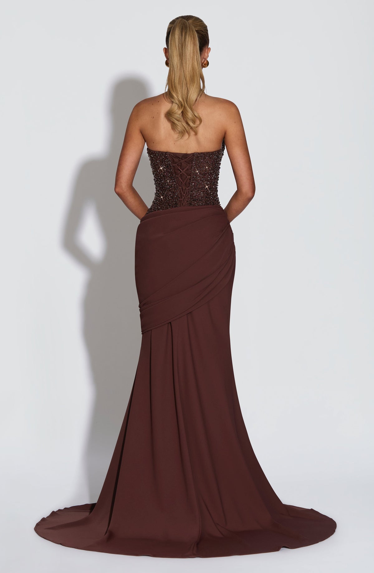 Talía™ - Vestido Largo de Gala Ciruela