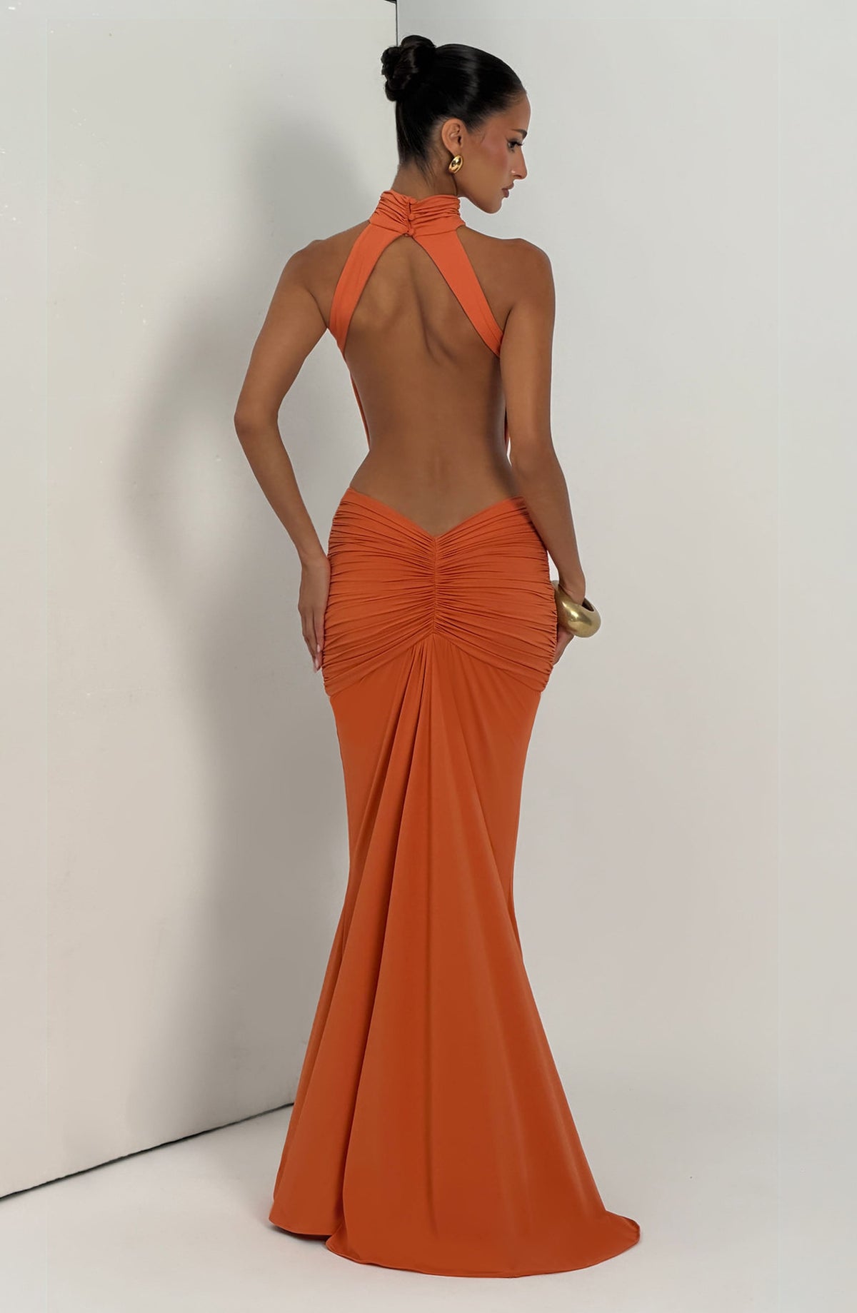 Teresa™ - Vestido Largo de Sirena Naranja
