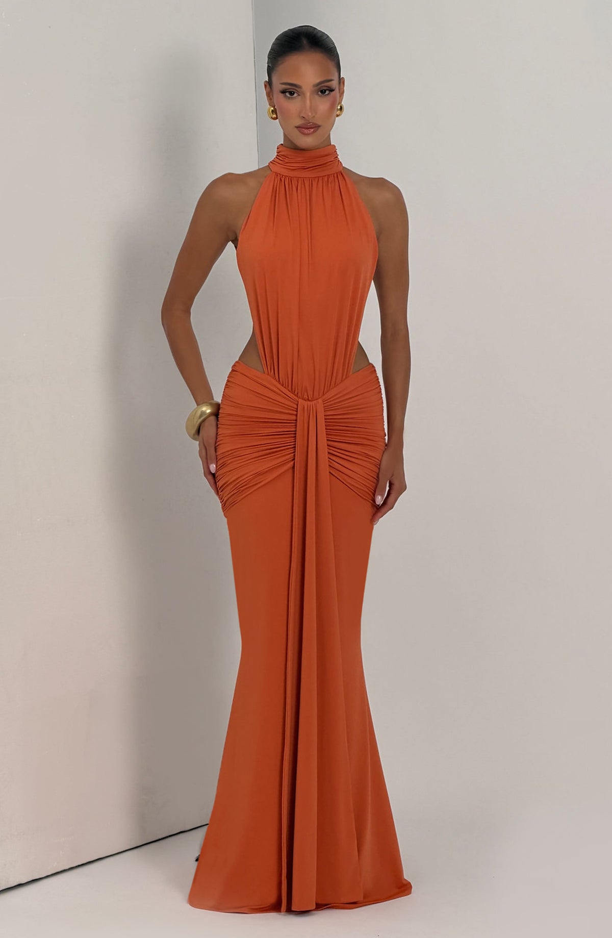 Teresa™ - Vestido Largo de Sirena Naranja
