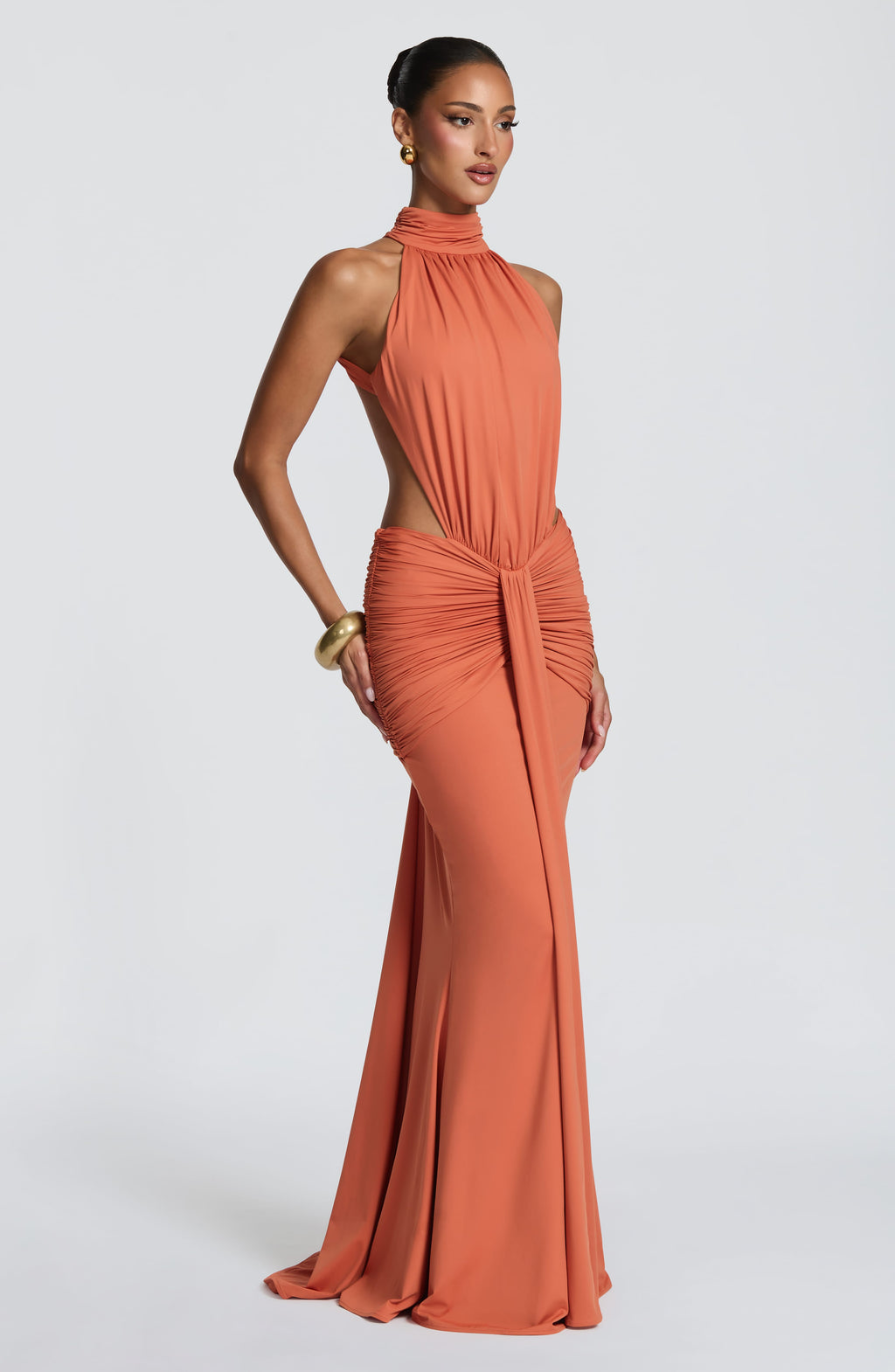 Teresa™ - Vestido Largo de Sirena Naranja