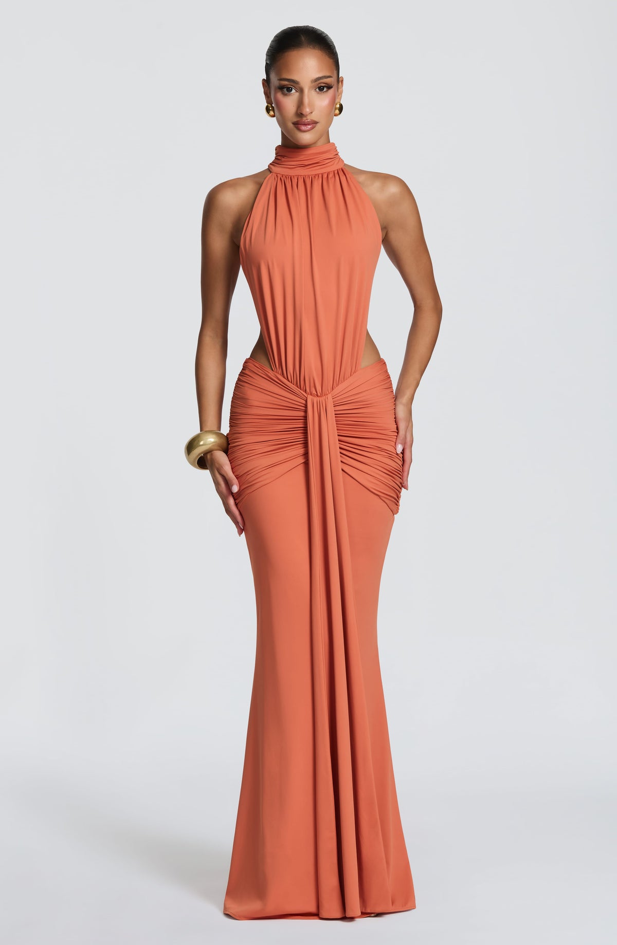 Teresa™ - Vestido Largo de Sirena Naranja