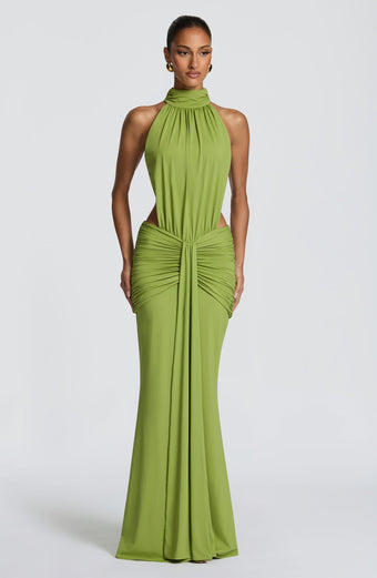Teresa™ - Vestido Largo de Sirena Oliva