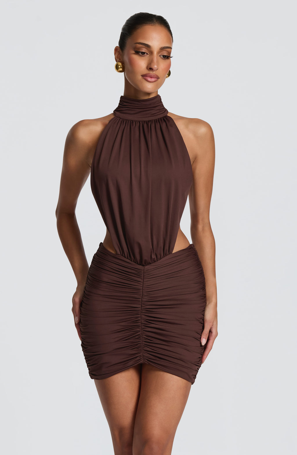 Teresa™ - Vestido Corto de Punto Ciruela