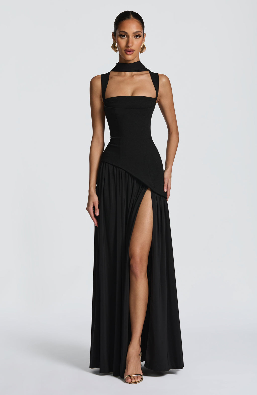 Ainara™ - Vestido Largo de Crepé y Chifón