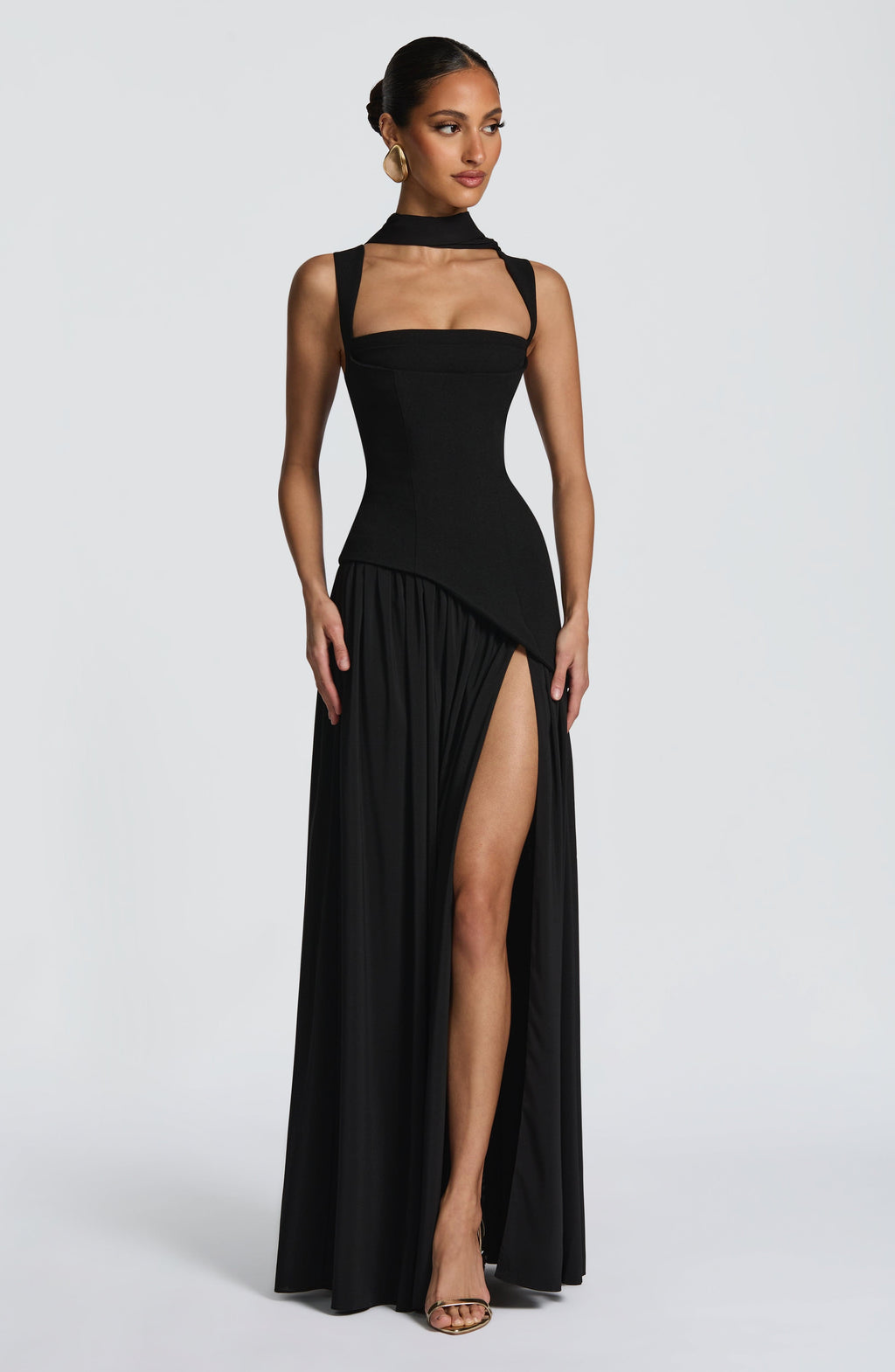 Ainara™ - Vestido Largo de Crepé y Chifón