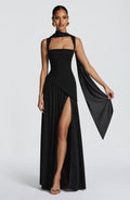 Ainara™ - Vestido Largo de Crepé y Chifón