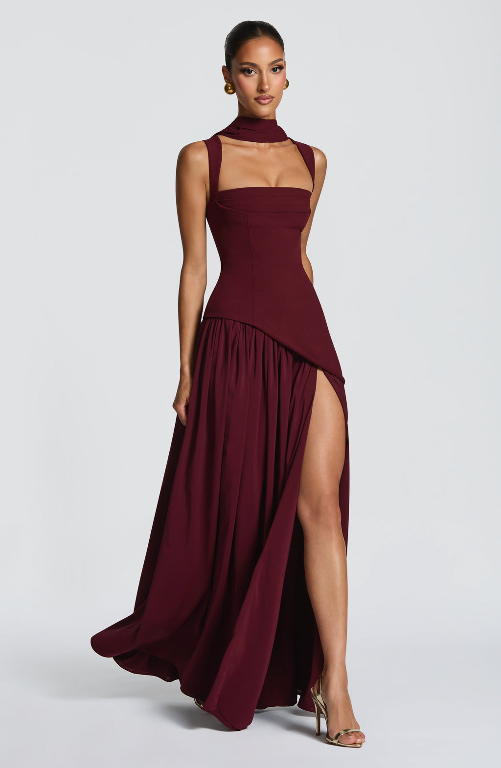 Ainara™ - Vestido Largo de Crepé y Chifón