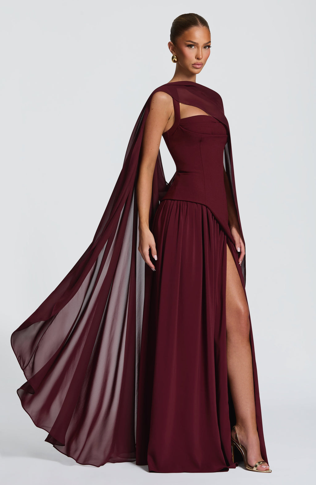Ainara™ - Vestido Largo de Crepé y Chifón