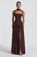 Ainara™ - Vestido Largo de Crepé y Chifón