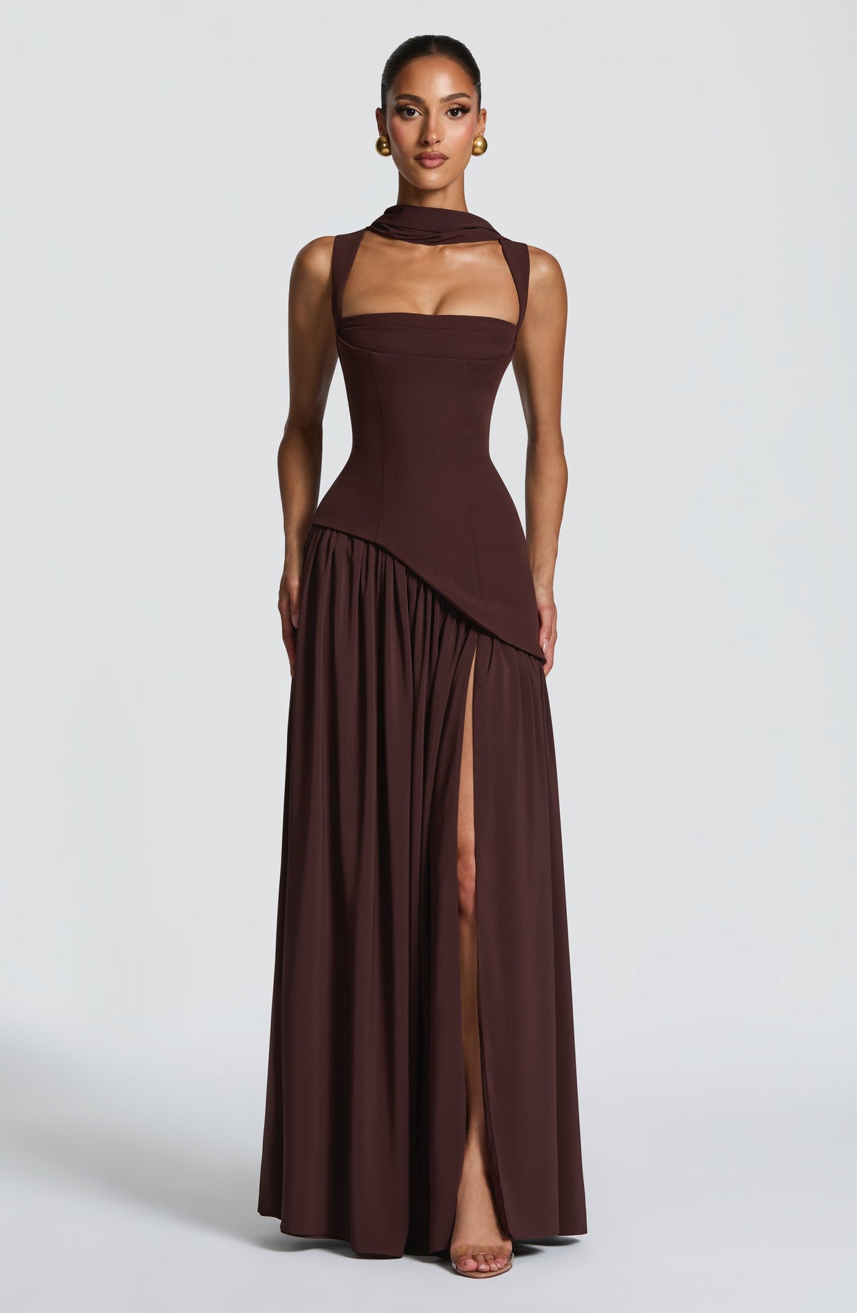Ainara™ - Vestido Largo de Crepé y Chifón