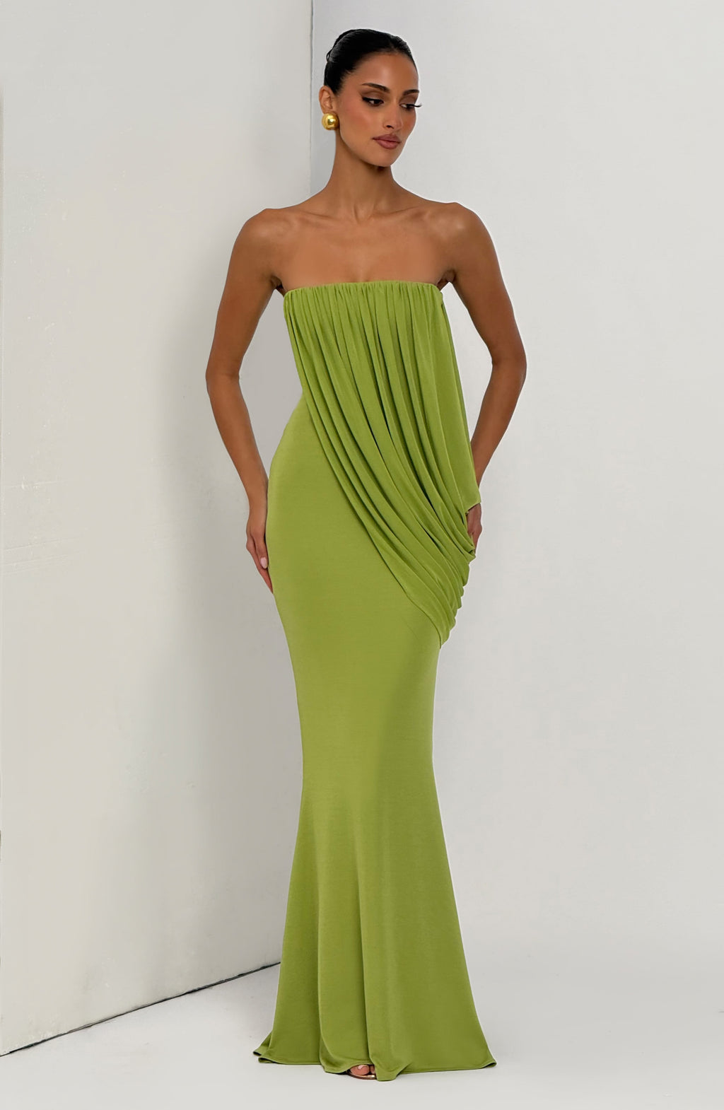 Valeria™ - Vestido Largo de Punto Oliva